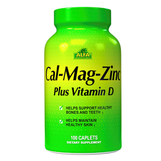 Alfa Vitamins, Calcio, Magnesio y Zinc, 100 tabletas