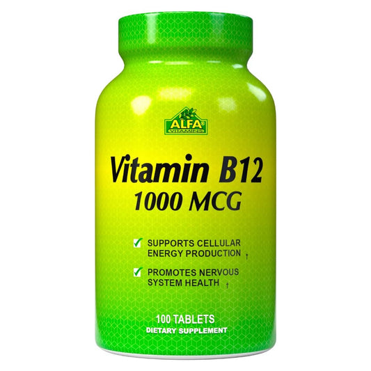 Alfa Vitamins , Vitamina B12, 1000mcg, 100 tabletas