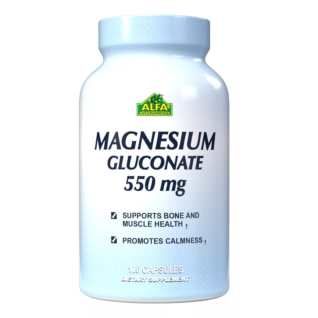 Alfa Vitamins, Magnesium Gluconate, 100 cápsulas