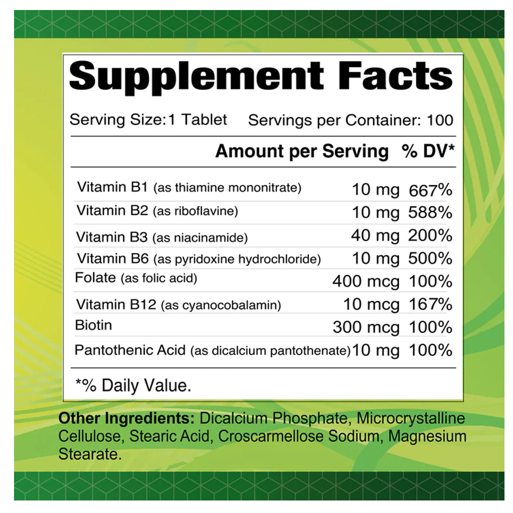 Alfa Vitamins, B Complex, 100 tabletas