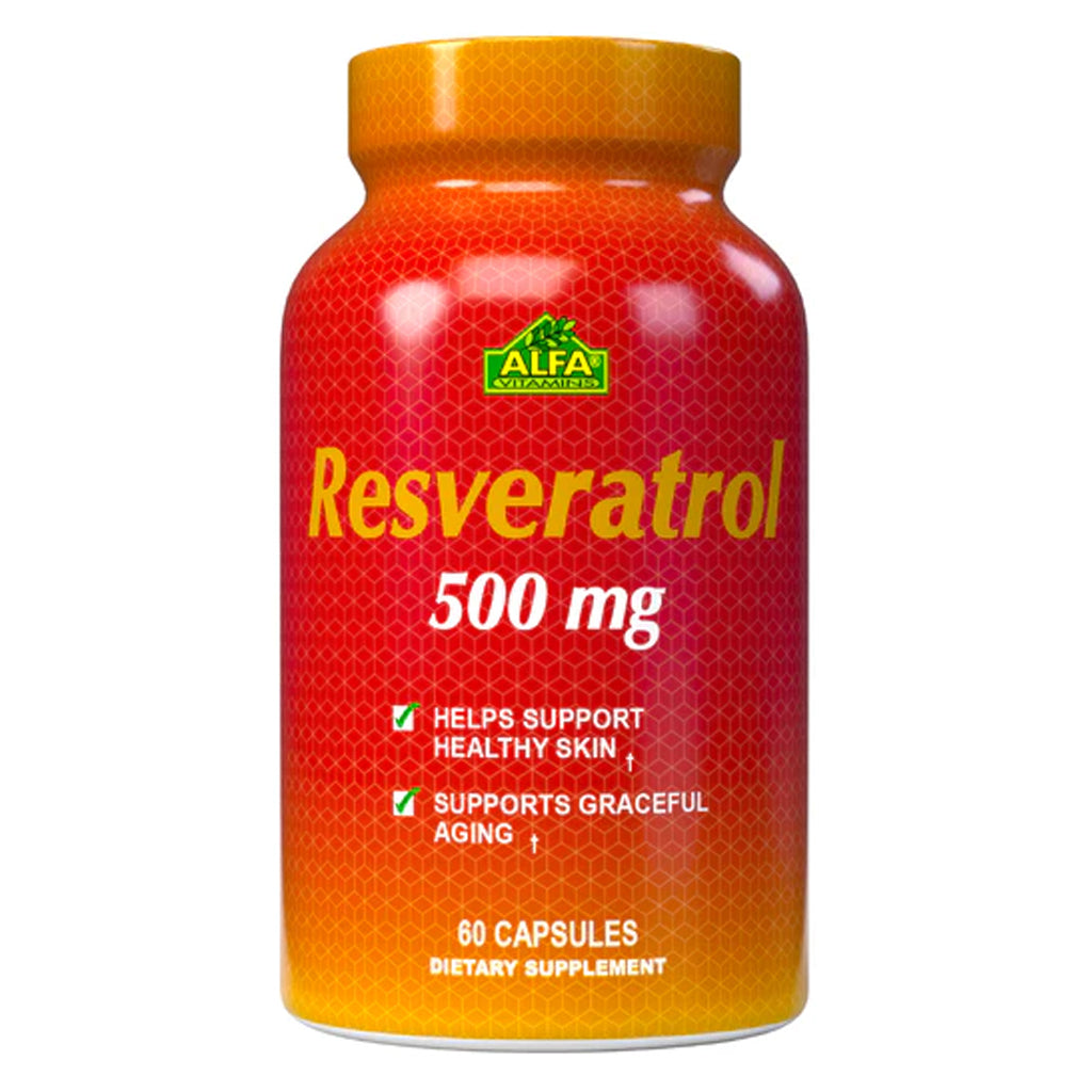 Alfa Vitamains, Resveratrol, 500 mg, 60 cápsulas