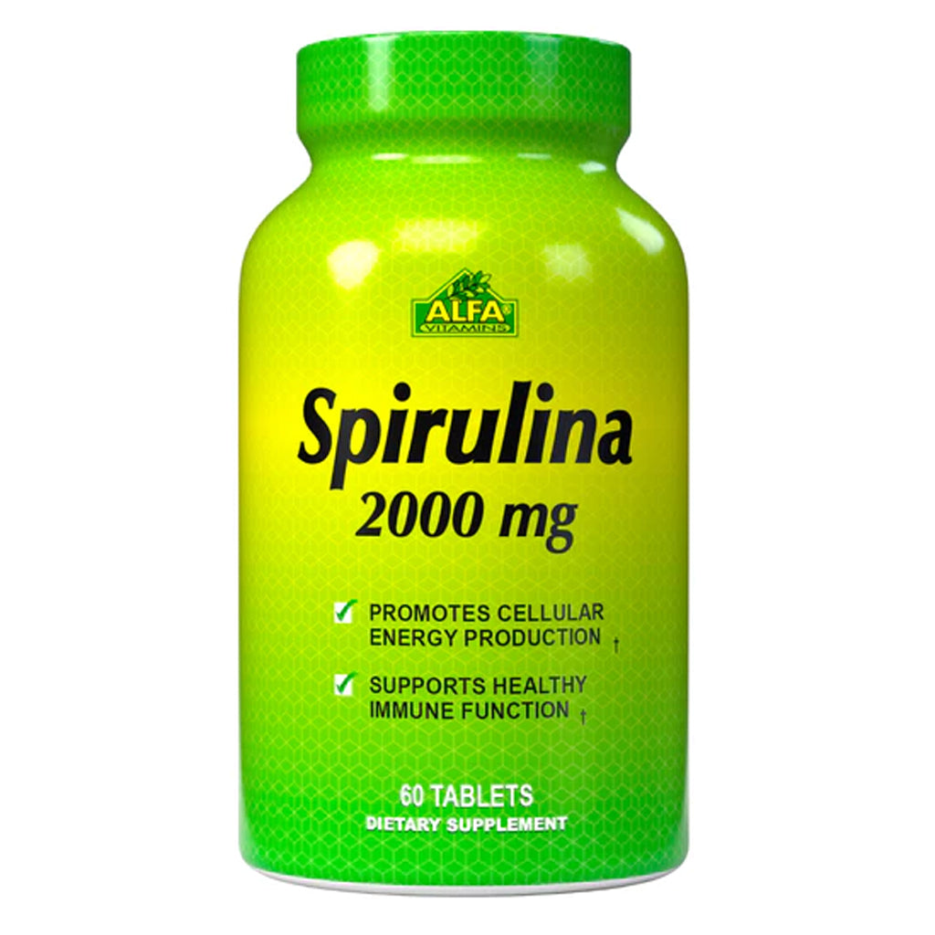 Alfa Vitamins, Spirulina, 2000 mg, 60 tabletas