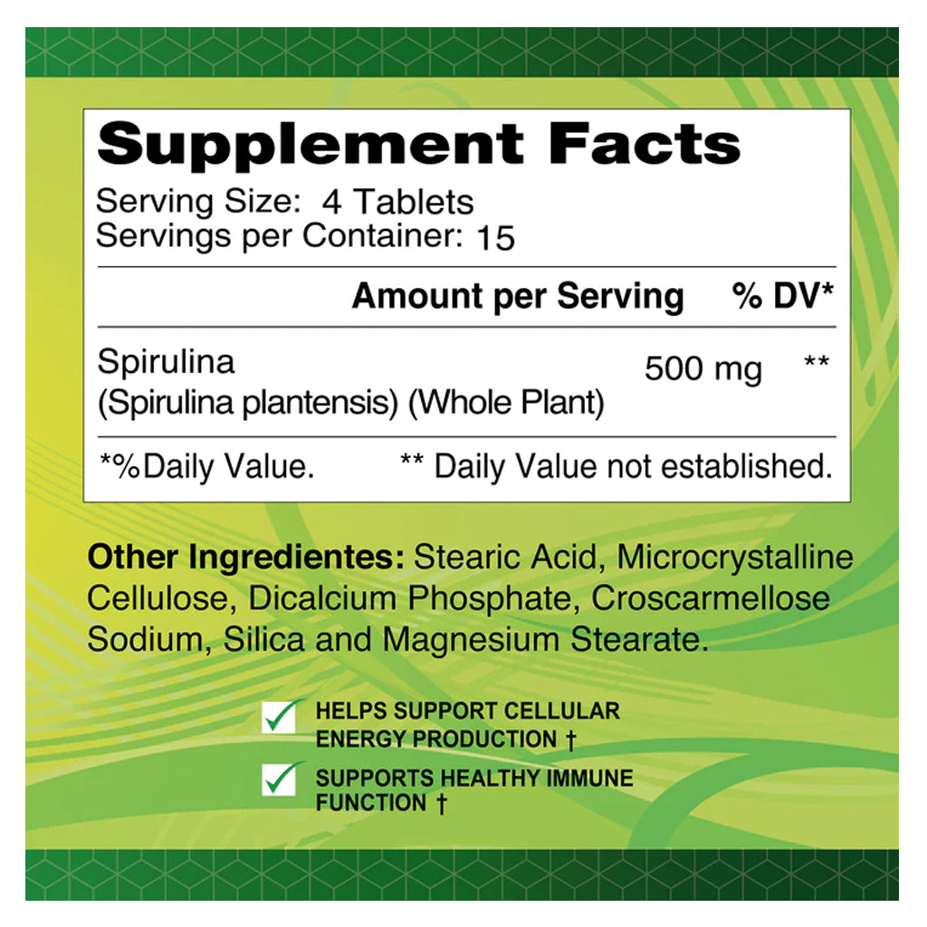 Alfa Vitamins, Spirulina, 2000 mg, 60 tabletas