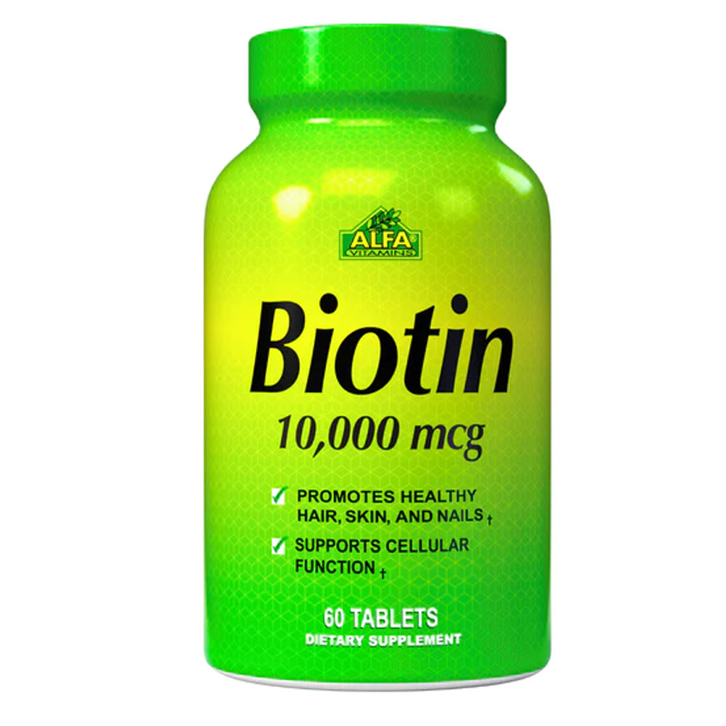 Alfa Vitamins, Biotin 10000 mcg,  60 tabletas