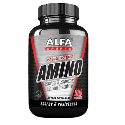 Alfa Sports,  Maximum Amino, 100 Cápsulas, 50 Servicios