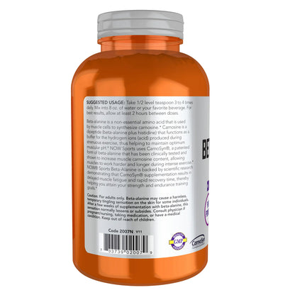 Beta Alanina Endurance, NOW, 250 servicios