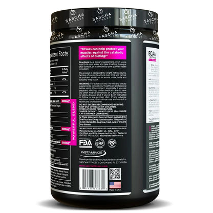 Sascha Fitness, BCAA + Glutamina, Uva, 363gr, 25serv