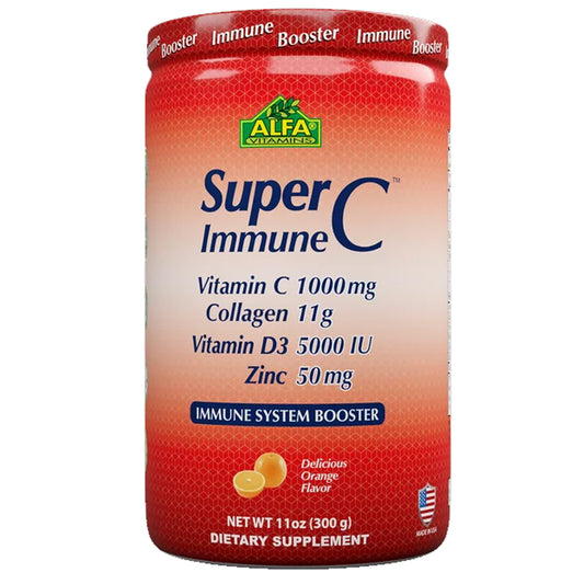 Alfa Vitamins, Super Immune C Con Colágeno y Vitamina C, 300 gr, 15serv