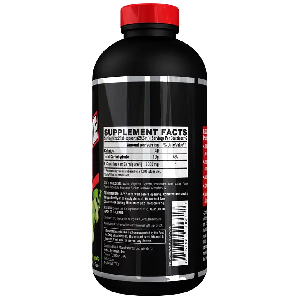 Nutrex, Liquid Carnitine 3000, 480ML, 32serv