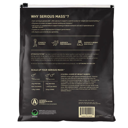 Optimum Nutrition, Serious Mass, Protein Powder, 12lb, 16serv