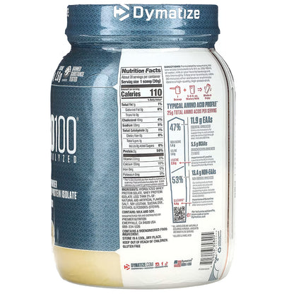 Dymatize, ISO100 Hydrolyzed, Protein Powder, 1.34lb, 20serv