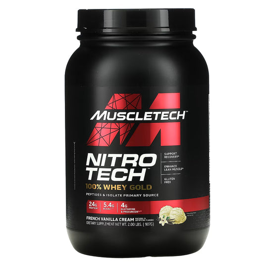 Muscletech, NitroTech 100% Whey Gold, vainilla, 2lb, 28serv
