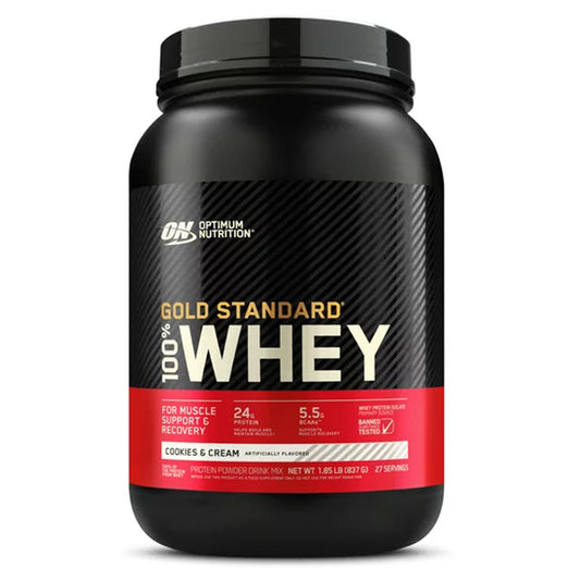 Optimum Nutrition, Gold Standard 100% Proteína, Cookies and Cream, 1.8lb, 27serv