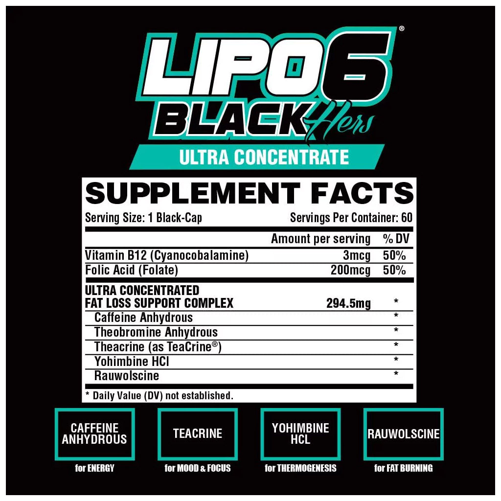 Nutrex, Lipo6 Black Hers, 60cápsulas